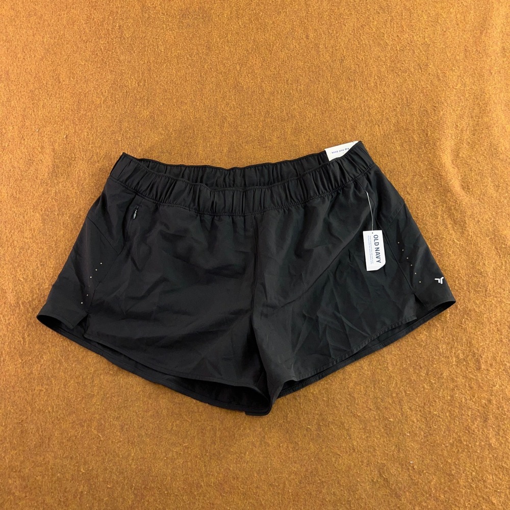 Old Navy Womens Large Black Active Stretch Running Athletic Shorts NWT